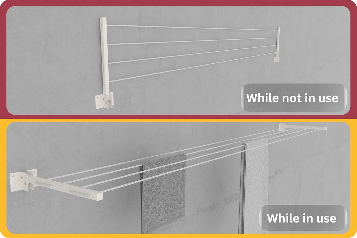 4 Line Wall Mount Cloth Drying Stand